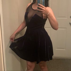 Sexy Velvet Blue Forever 21 Club dress